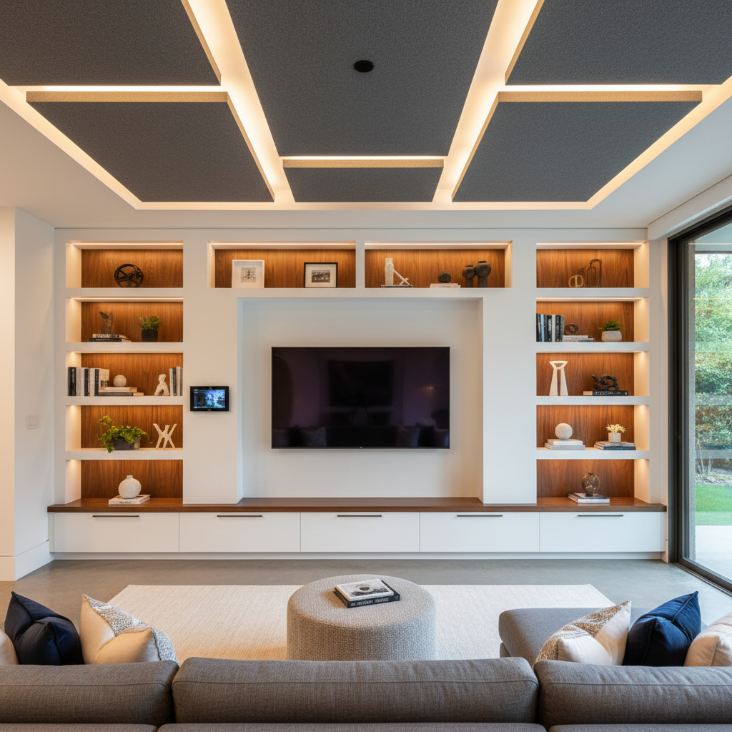 Family Room Entertainment Centers - Tell Projects Richmond TX